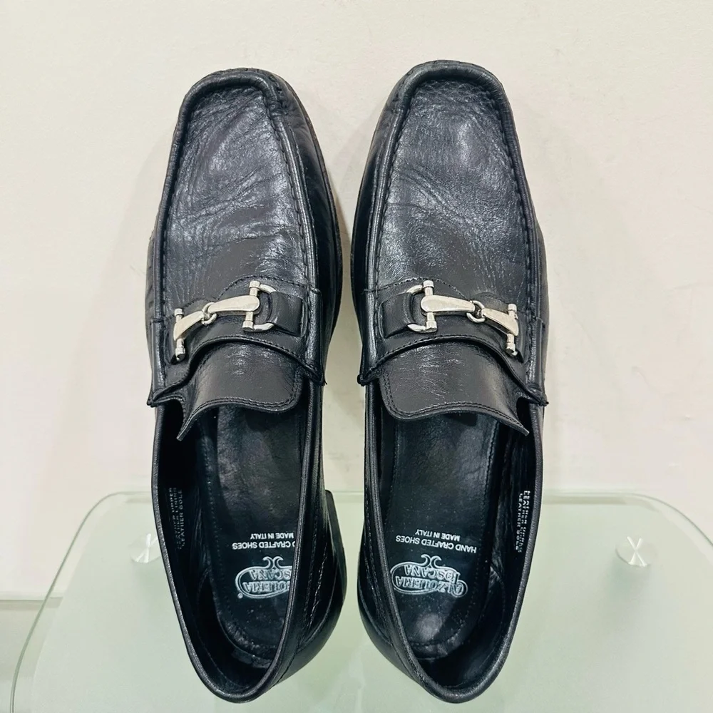 CALZOLERIA TOSCANA HAND CRAFT LEATHER BLACK MEN'S SHOES SIZE‎ 11,5 MADE IN ITALY